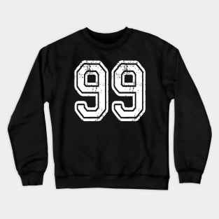 Number 99 Grungy in white Crewneck Sweatshirt